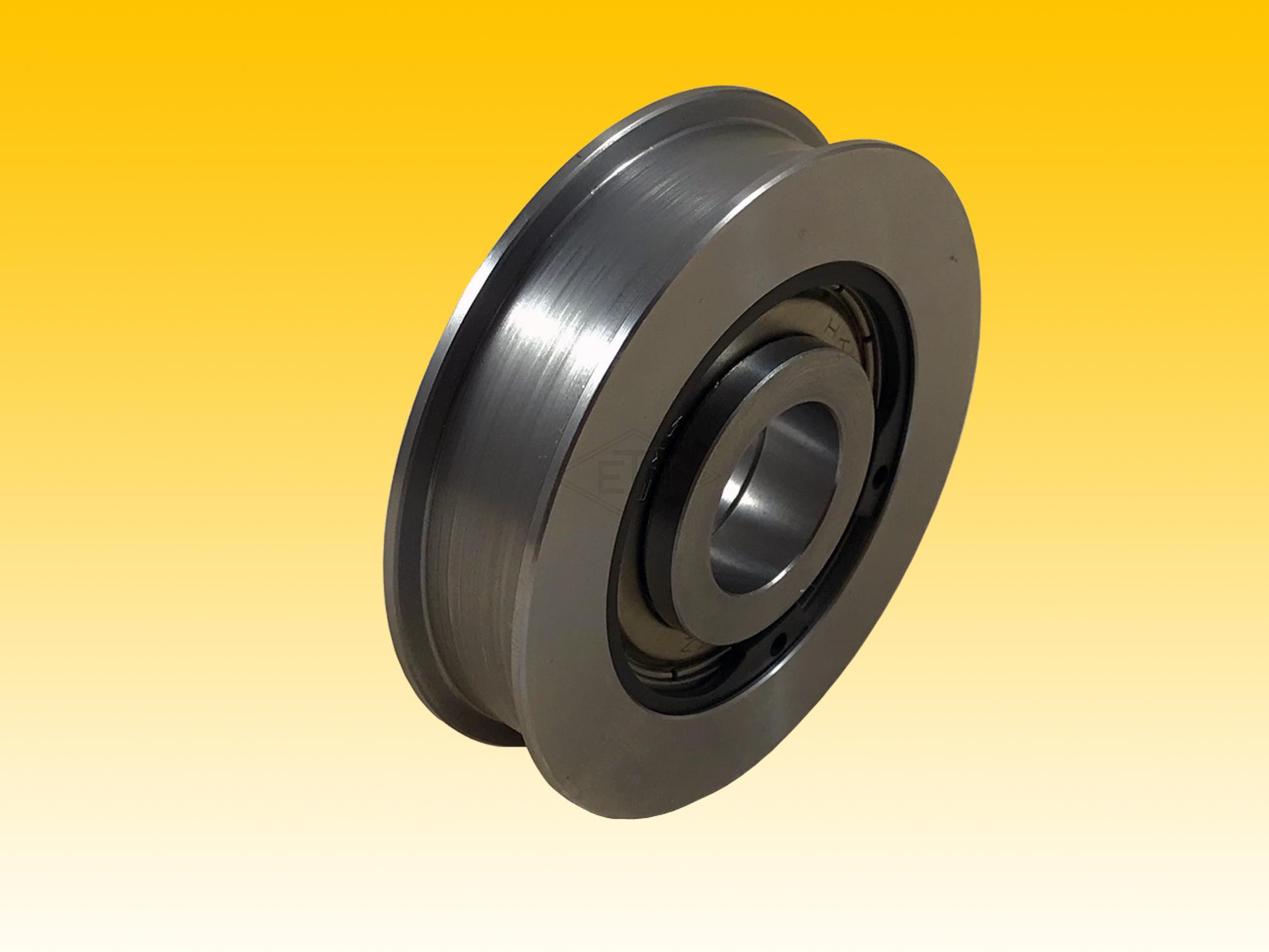 Door roller steel ø 70/63,5/20 x 17,5/14 mm, ball bearing 6005 ZZ, with 2 bushes, clamping lenght 19,4 mm