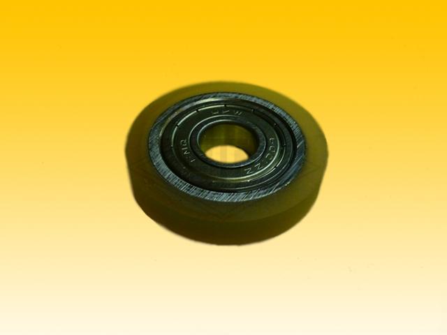 Roller VSL ø 42/12 x 8 mm, VU 80° / steel-core, ball bearing 6001 ZZ, covering grinded