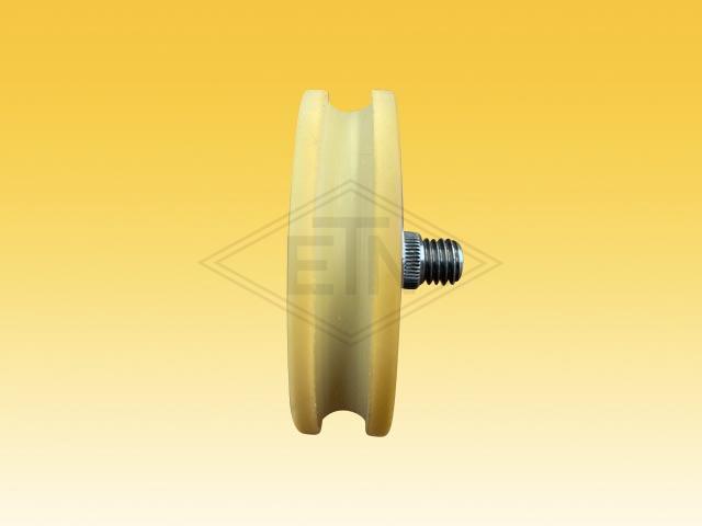 Door roller VSL ø 68/60/M10 x 17 mm, VU 96° / steel-core, 1 x ball bearing 6202 ZZ SKF, centric axis outer thread M10