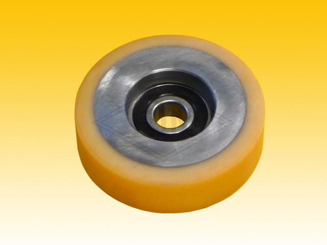 Roller VSL ø 100/17 x 30 mm VU 93° / steel-core, 1 x ball bearing 6303 2RS, snap-ring