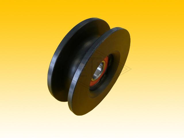 Handrail guidance roller, out of PA 6, black, 105/60/20 ø x 33 mm, 1 x ball bearing 6204 2 RS, without axis