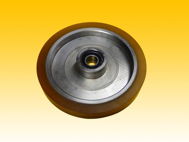 Roller VSL ø 200/20 x 33/25 mm VU 80° / steel-core, 2 x ball-bearing 6004 2RS, 2 x snap-ring, cylindrical overwinded