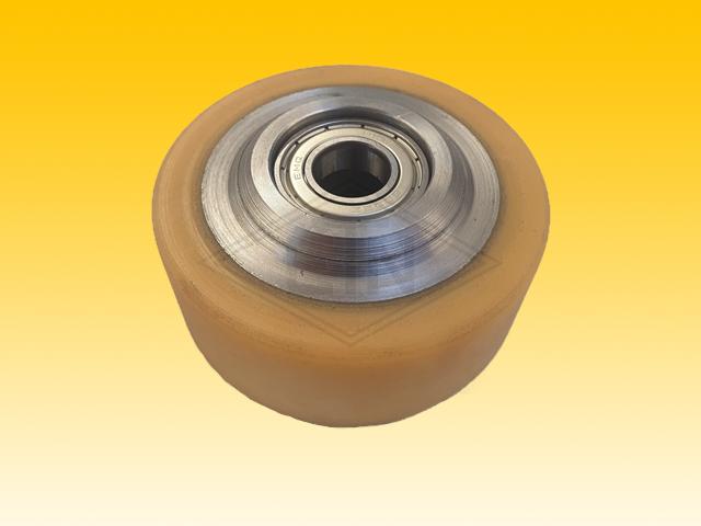 Roller VSL ø 80/15 x 40/30 mm VU 93° / steel core, 2 x ball bearing 6002 ZZ