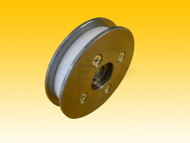 Door roller steel / POM ø 70/60/12 x 16,5/10,5 mm, 1 x ball bearing 6001 ZZ, lateral steel control