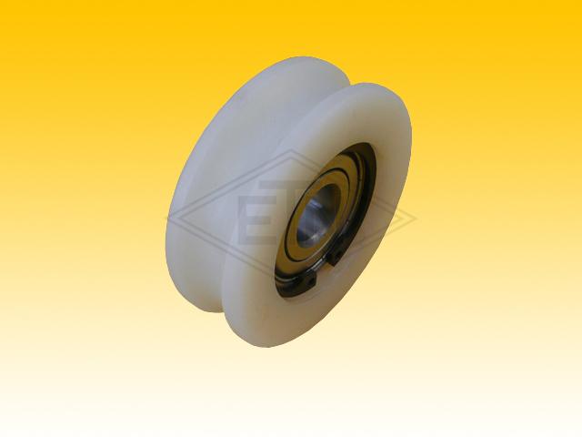 Door roller PA6.6 ø 68/60/15 x 22 mm, 1 x ball bearing 6302 ZZ, snap-ring