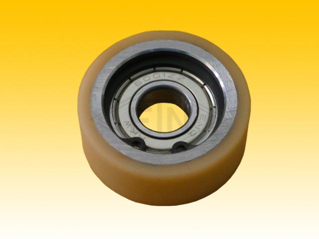 Roller VSL ø 40/12 x 16 mm VU 93° / steel-ring, 1 x ball bearing 6001 ZZ, snap-ring