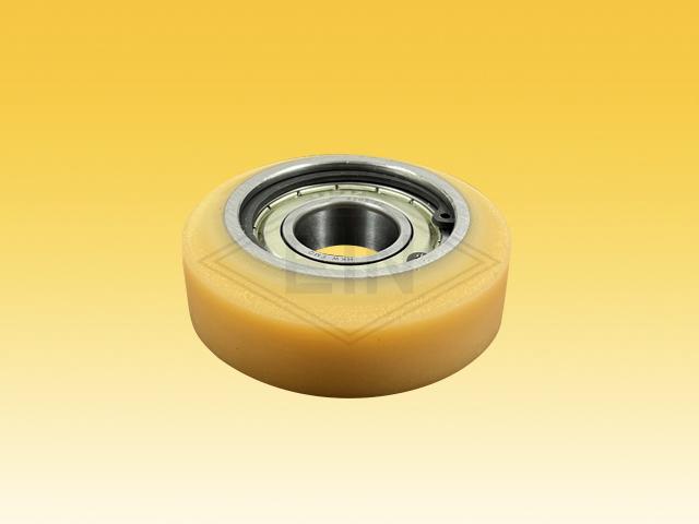 Roller VSL ø 80/25 x 25 mm VU 93° / steel core, 1 x ball bearing 6205 ZZ, snap-ring