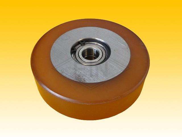 Roller VSL ø 118/17 x 32 mm VU 80° / steel core, 2 x ball bearings 6203 ZZ SKF, snap-ring