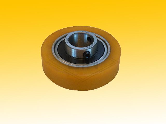 roller VSL ø 70/20 x 18 mm VU 93° / steel-core, 1 x ball bearing CUC204 pressed flush and glued