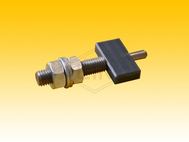 Door guide 35 x 8 x 18 mm, ETN-HM-1000, incl. bolts M10 x 75 mm, with 2 nut and 2 plates