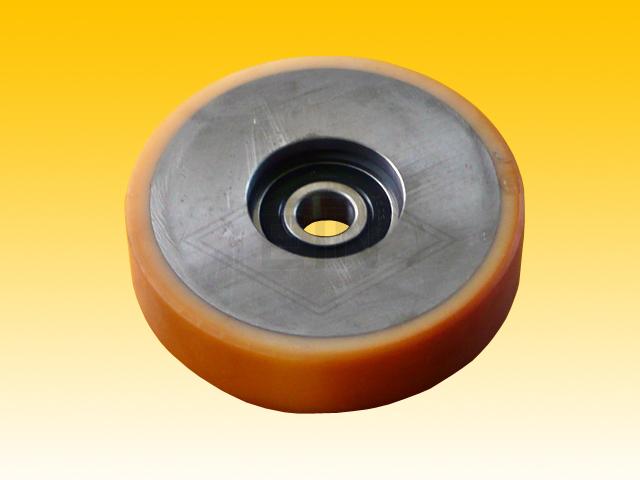 Roller VSL ø 120/17 x 30 mm VU 93° / steel-core, 1 x ball bearing 6303 2RS, clamping length, 14 mm, covering cylindircal overwinded