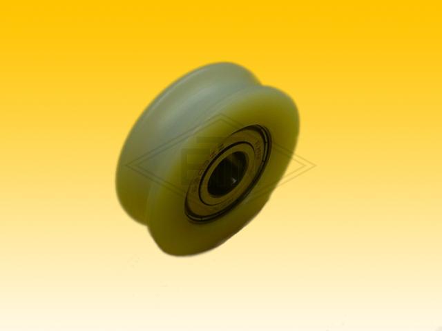 Door roller PA 6.6, ø 68/60/17 x 20 mm, 1 x ball bearing 6303 ZZ, snap ring