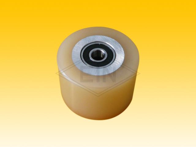 Tape roller VAL ø 75/12 x 54,5 mm, VU 80° shore A, aluminium core, cylindrical overwinded, 2 x ball bearing 6201 2RS SKF