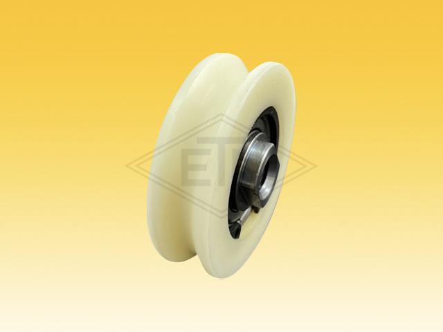 Door roller PA6G ø 56/48,5/M10 x 16 mm, 1 x ball bearing 6202 ZZ, centric axle M10 inner thread, for high loads