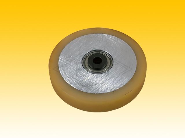 Roller VAL ø 100/15 x 20 mm VU 93° / aluminium core (no rust on core)
, with 2 ball bearing 6002 ZZ, incl. 2 x flange sleeve and fixing material, FK1-5 Al middle roller (only to be used for versio...