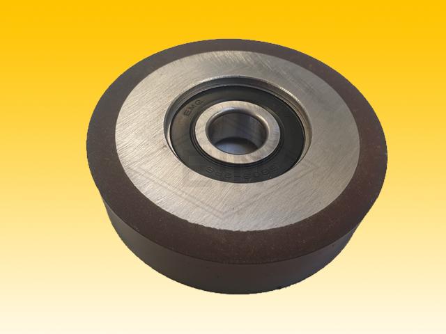 Roller VSL ø 85/17 x 20 mm VU 80° / steel core, covering cylindrical overwinded, 1 x ball bearing 6303 2 RS, snap-ring