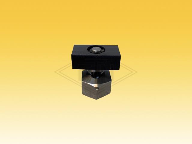 Door guide 30 x 15 x 11 mm ETN-HM-1000, for groove width 16 mm, eccentric axle SW19, total height 28 mm, screw M8 and lock washer