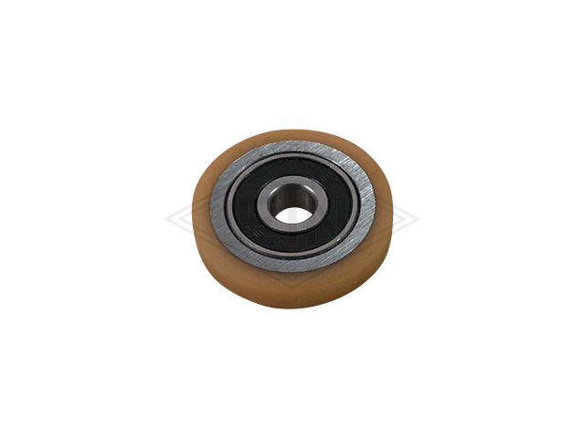 Roller VSL ø 33/7 x 7 mm VU 93° / steel-core, 1 x ball bearing 627 2RS, cylindrical overwinded