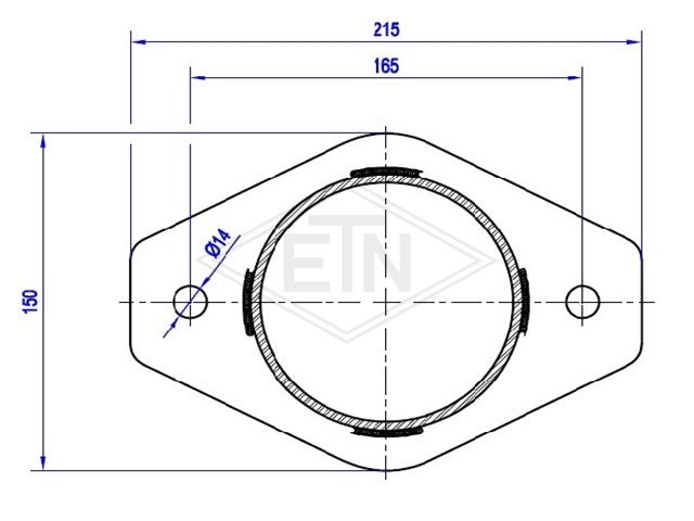 Buffer distance piece ø 140 x 126 mm, oval base plate 215 x 150 mm, 2 x holes ø 14 mm, threaded bolt M16 x 17 mm, material steel, primed surface, incl. nut M16 and washer