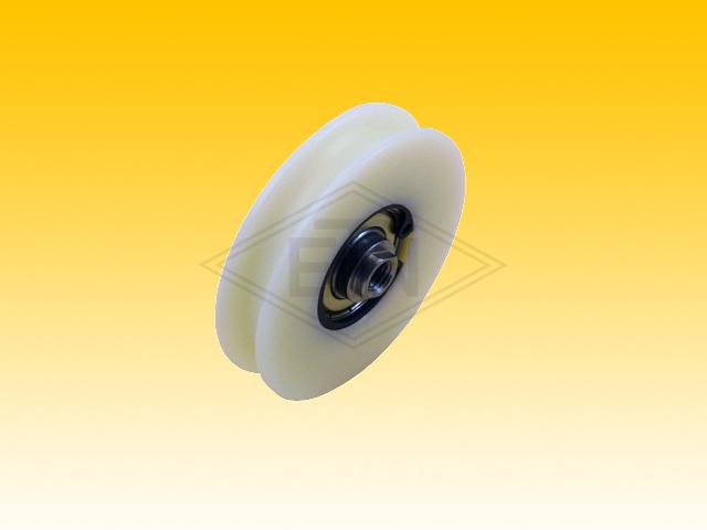 Door roller PA6G ø 68/60/M8 x 14 mm, 1 x ball bearing 6201 ZZ, axis centric, M8 inner thread
