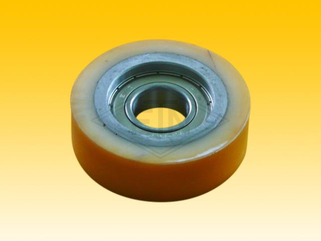 Roller VSL ø 75/25 x 25 mm VU 93° / steel core, ball bearing 6205 ZZ, snap ring, overwinded