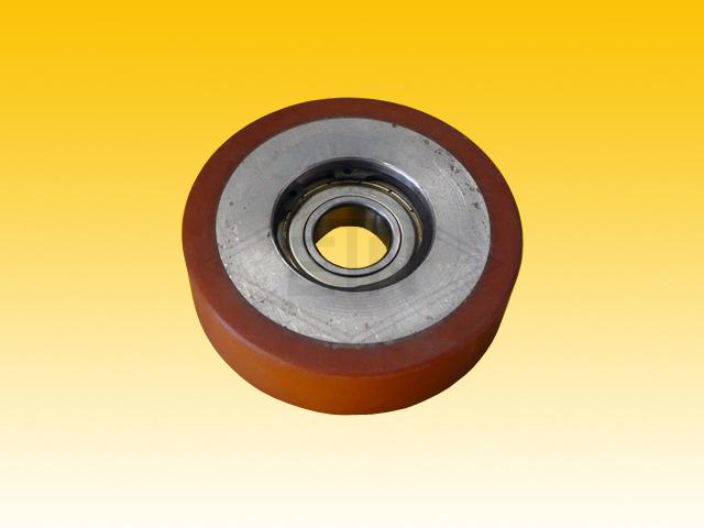 Roller VSL ø 110/25 x 30 mm VU 93° / steel core, 1 x ball bearing 6205 ZZ, covering cylindrical overwinded, snap-ring