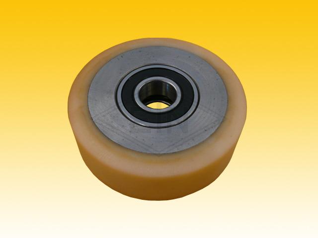 Roller VSL ø 100/20 x 34/30 mm VU 93° / steel-core, 2 x ball bearings 6204 2RS, covering cylindrical overwinded