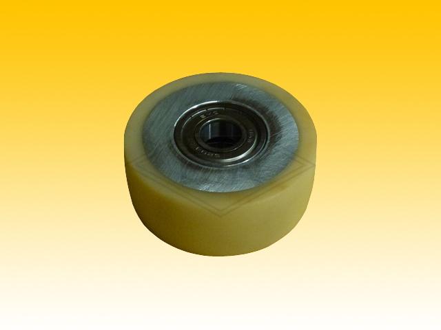 Roller VAL ø 100/20 x 40 mm Vulkollan® 93° / aluminium core, 2 x ball bearings 6204 ZZ, covering crowned R150