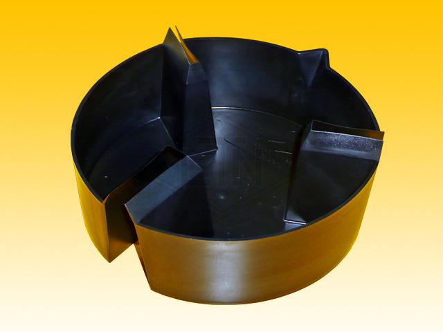 Colector de aceite redondo,ø160 mm, negro, altura 50 mm, para ancho de raíl 5-16 mm