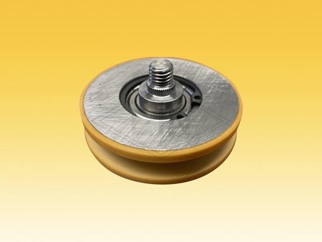 Door roller VSL ø 68/60/M10 x 17 mm, VU 96° / steel-core, 1 x ball bearing 6202 ZZ SKF, centric axis outer thread M10