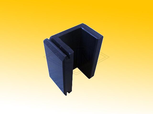 Door guide 30 x 22 x 15 mm, ETN-HM-1000, with gap and 2 lateral grooves