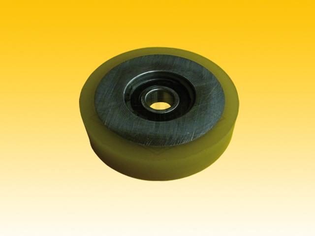 Roller VSL ø 115/20 x 24/25 mm VU 80° / steel-core, 1 x ball bearing 6304 2RS, snap-ring