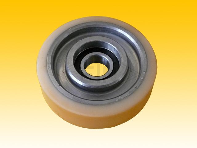 Roller VSL ø 120/25 x 35/31,5 mm VU 93°/ steel core, 1 x ball bearing 6205 2RS, snap-ring