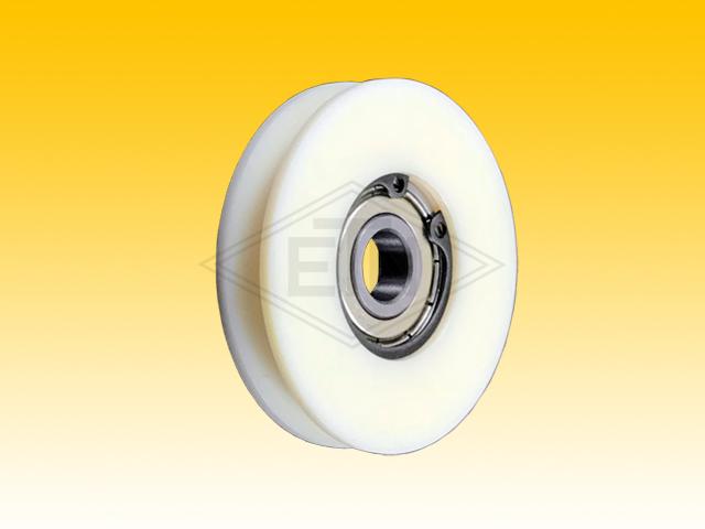Door Roller PA6G ø 63,5/54/12 x 17 mm, 1 x ball bearing 6201 ZZ, snap ring