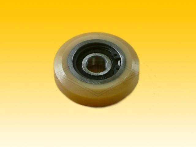 Roller VSL ø 70/17 x 20/12 mm VU 93° / steel core, 1 x ball bearing 6203 ZZ, covering conical, snap-ring