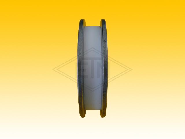 Door roller steel / POM ø 70/60/12 x 16,5/10,5 mm, 1 x ball bearing 6001 ZZ, lateral steel control