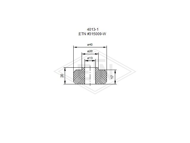 Seilfeder VU, ø40/13/20 x 17/20 mm, mit Bund