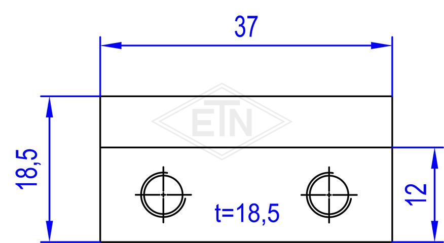 Rollenanschlag für Türsupport ETN-HM-1000, 37 x 18,5 x 18,5 mm