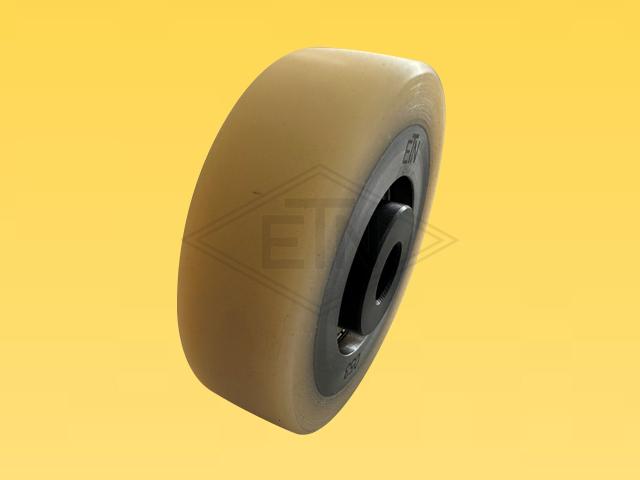 Roller VSL ø 60/17 x 18 mm VU 93° / steel core, 1 x ball bearing 6003 ZZ, snap-ring, incl. 2 x flange sleeve PE ø 22/17/10,1 x 10,5 mm