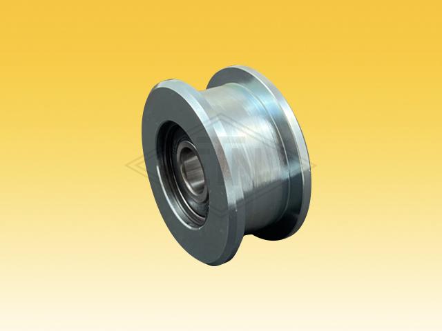 Roller steel ø 69/56/17 x 34 mm, with groove, material sttel, galvanized, 2 x ball bearing 6203 2RS, 2 snap rings