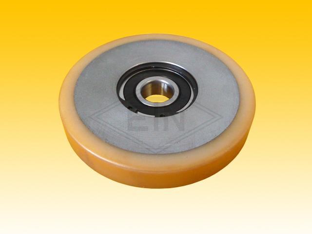 Roller VSL ø 125/20 x 20 mm VU 93° / steel-core, 1 x ball bearing 6304 2RS, 1 mm eccentricity snap-ring