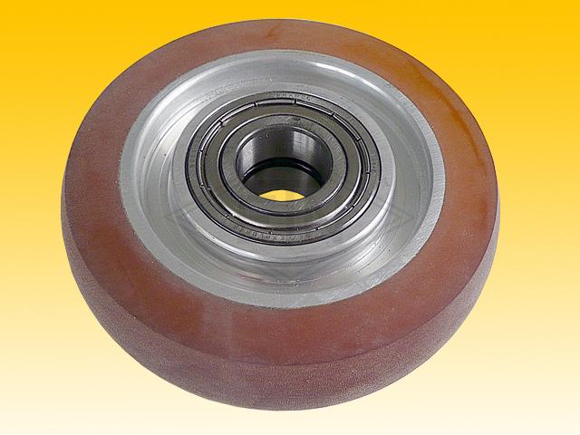 Roller VAL ø 100/20 x 25 mm Vulkollan® 80° / aluminium core, 2 x ball bearings 6004 ZZ SKF, crowned