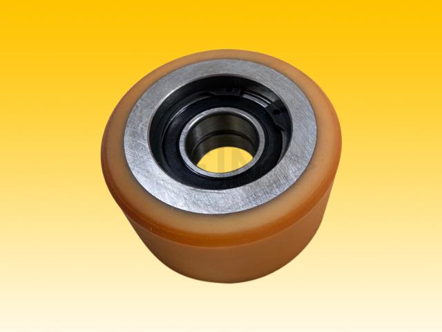 Roller VSL ø 80/25 x 40 mm VU 93° / steel-core, 2 ball bearing 6005 2RS, snap ring
clamping length 24 mm