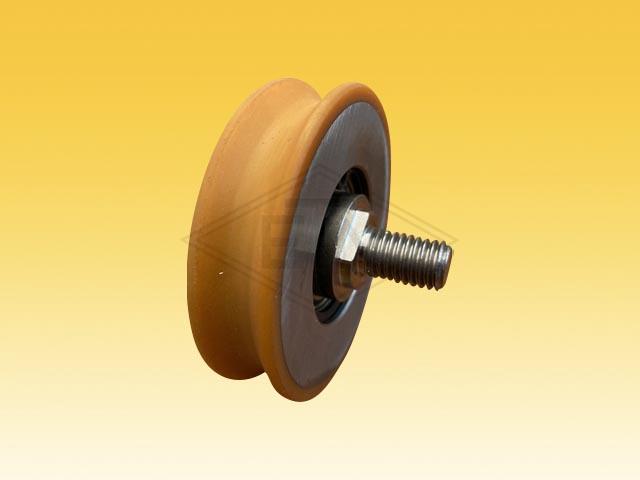 Door roller VSL ø 63/55/12 x 16 mm VU 96°/ steel-core, 1 x ball bearing 6201 ZZ, centric axis with external thread M10