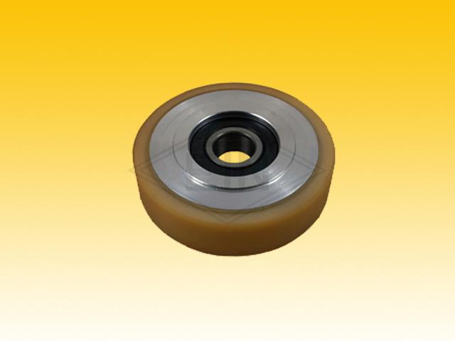 Roller VAL ø 100/20 x 29 mm VU 93° / aluminium-core (no rust on core)
, 1 x ball-bearing 6304 2RS, snap-ring