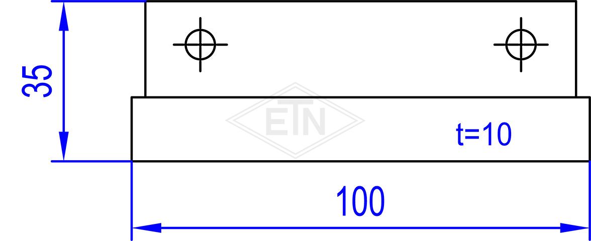 Türführung 100/94 x 35 x 10 mm St-PE Stahl / ETN-HM-1000