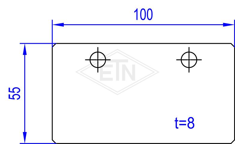Kapi Panel Kontrol Kiti 100 x 55 x 8 mm, 2 x ø 8,5 mm, ETN-HM-1000