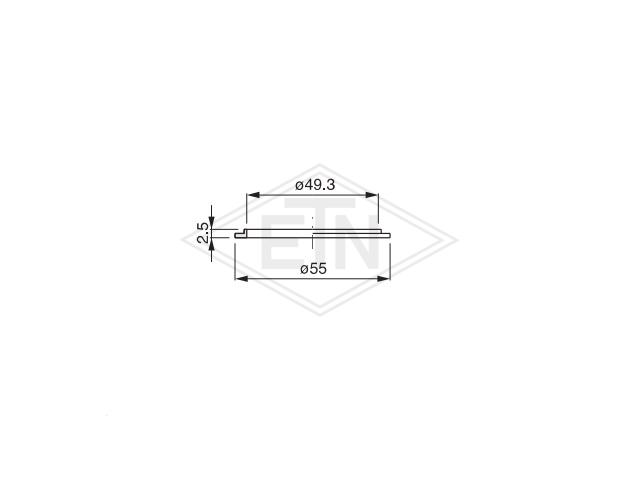 Gripper support ring, Steel. for  packing bell e 55,5/50 x 57 mm TPU Desmopan