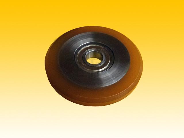 Roller VSL ø 150/25 x 20 mm VU® 80° / steel-core, 1 x ball bearing 6305 ZZ, covering cylindrical overwinded and chamfered bar ends