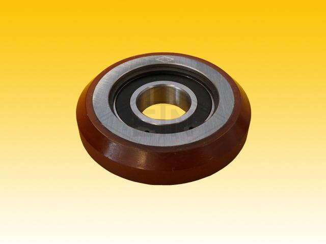 Roller VSL ø 100/30 x 25 mm VU 80° / steel core, 1 x ball bearing 6206 2RS, conical, snap-ring